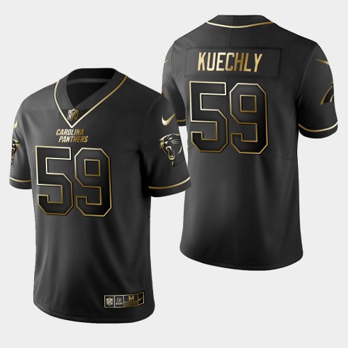 Carolina Carolina Panthers #59 Luke Kuechly Vapor Limited Black Golden Jersey Men's
