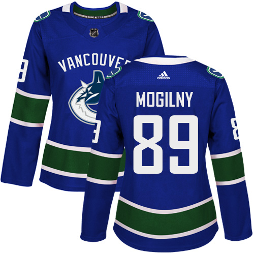 Adidas Vancouver Canucks #89 Alexander Mogilny Blue Home Authentic Women's Stitched Jersey Womens