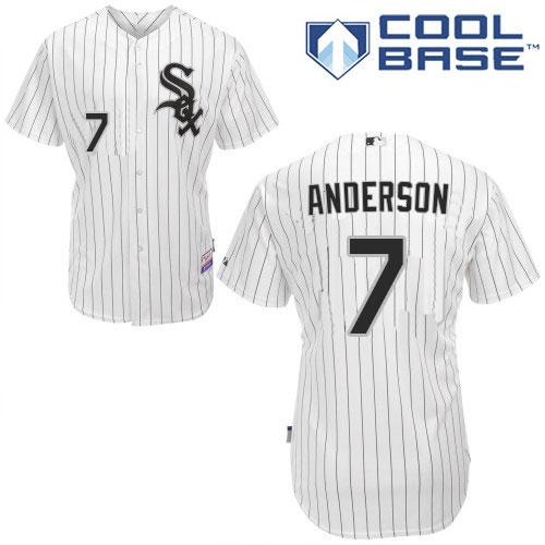 Chicago White Sox #7 Tim Anderson White(Black Strip) Home Cool Base Stitched Youth Jersey Youth