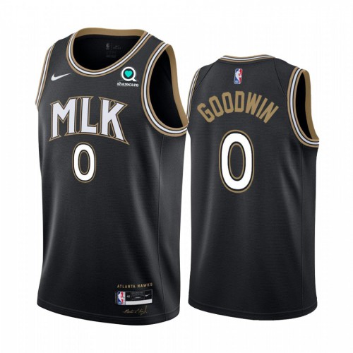 Atlanta Hawks #0 Brandon Goodwin Black Womens Swingman 2020-21 City Edition Jersey Womens