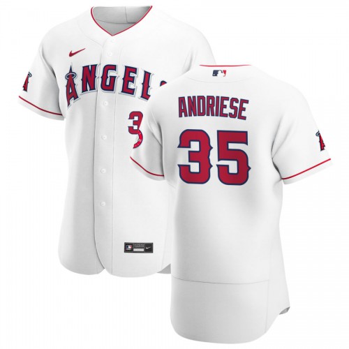 Los Angeles Los Angeles Angels #35 Matt Andriese Men's White Home 2020 Authentic Player Jersey Men's