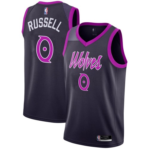 Minnesota Timberwolves #0 DAngelo Russell Purple Youth Swingman City Edition 2018/19 Jersey Youth