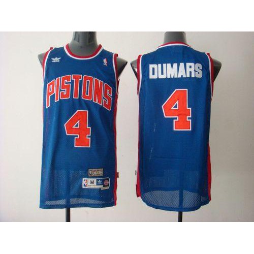 Detroit Pistons #4 Joe Dumars Blue Throwback Stitched Jersey Mens