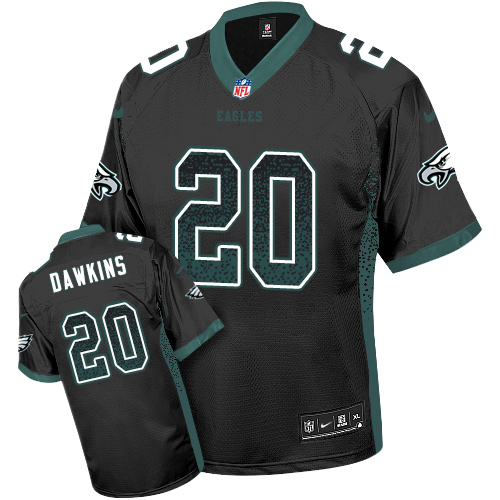 Eagles #20 Brian Dawkins Black Alternate Men's Stitched Elite Drift Fashion Jersey