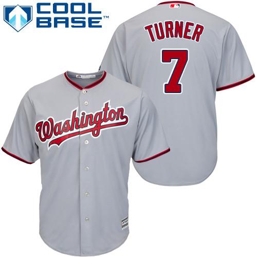 Washington Nationals #7 Trea Turner Grey Cool Base Stitched Youth Jersey Youth