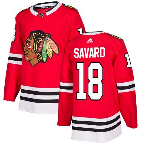 Adidas Chicago Blackhawks #18 Denis Savard Red Home Authentic Stitched Jersey Men's