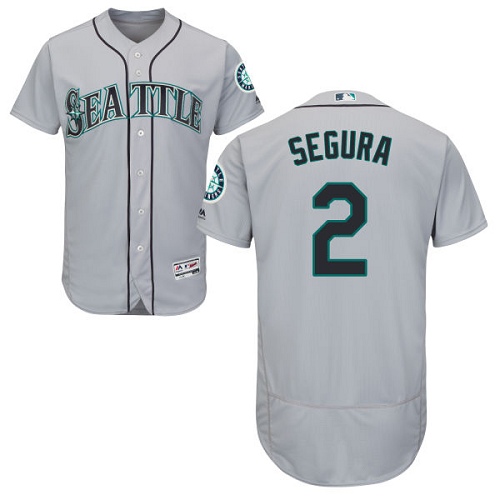 Seattle Mariners #2 Jean Segura Grey Flexbase Authentic Collection Stitched Jersey Men's