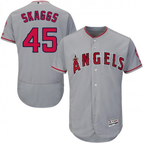 Los Angeles Angels of Anaheim #45 Tyler Skaggs Grey Flexbase Authentic Collection Stitched Jersey Men's