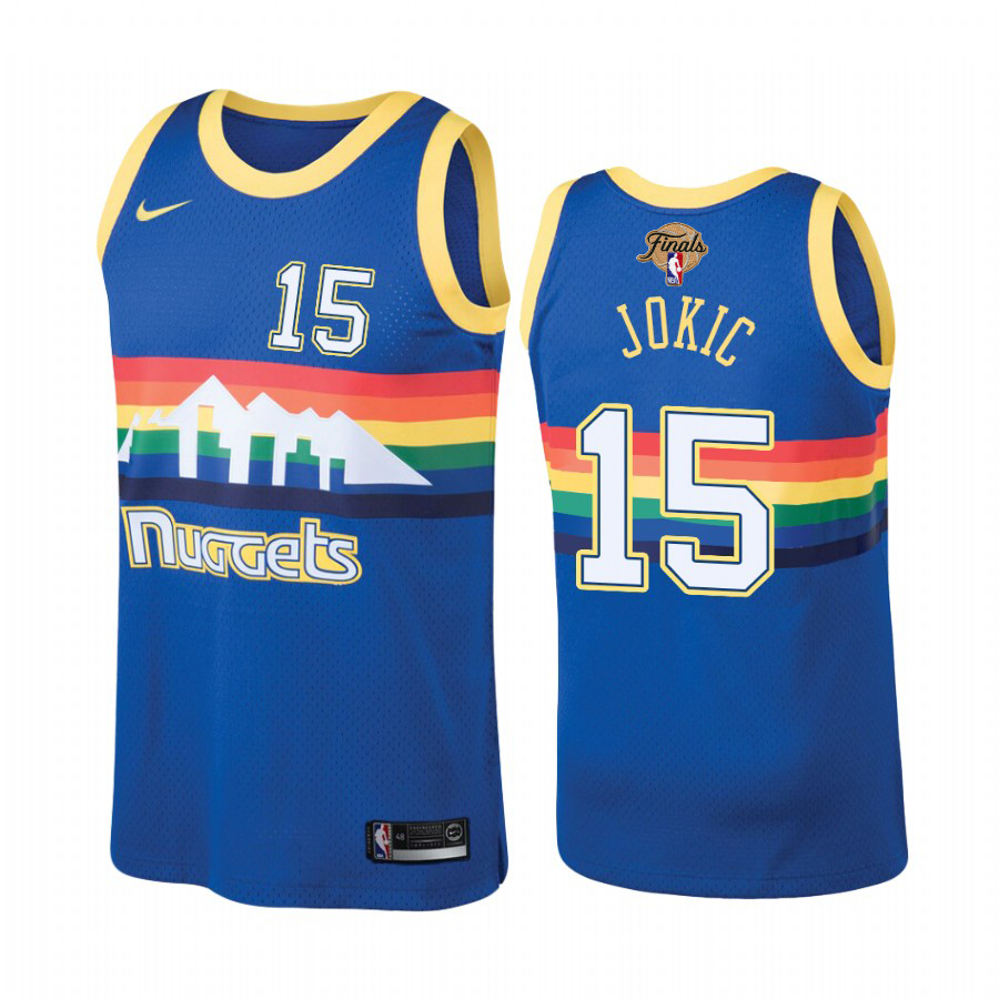 Nuggets #15 Nikola Jokic Hardwood Classic Blue 2023 Finals Patch Jersey