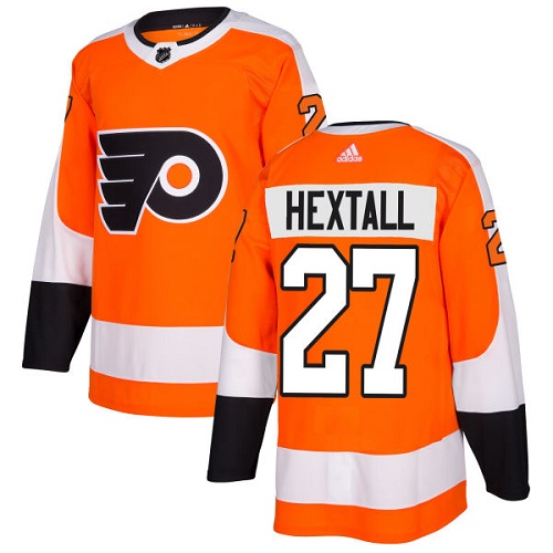 Adidas Philadelphia Flyers #27 Ron Hextall Orange Home Authentic Stitched Jersey Men's