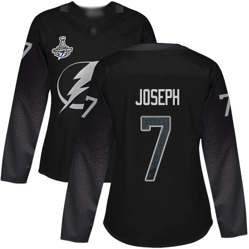Adidas Tampa Bay Lightning #7 Mathieu Joseph Black Alternate Authentic Women's 2020 Stanley Cup Champions Stitched Jersey Womens