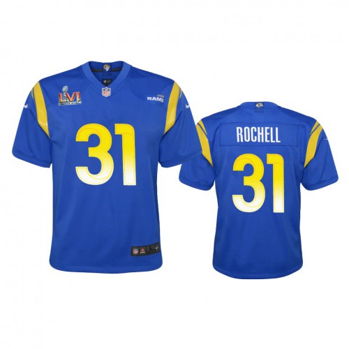 Los Angeles Los Angeles Rams #31 Robert Rochell Youth Super Bowl LVI Patch Game Jersey - Royal Youth