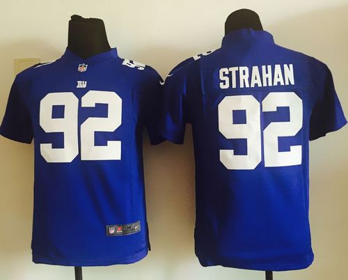 Giants #92 Michael Strahan Royal Blue Team Color Youth Stitched Elite Jersey