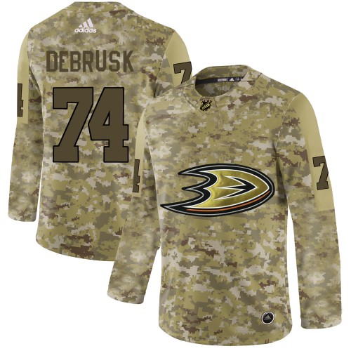 Adidas Anaheim Ducks #74 Jake DeBrusk Camo Authentic Stitched Jersey Men's