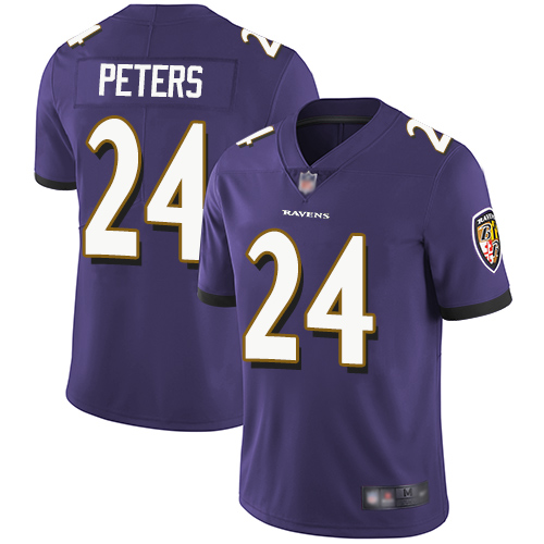 Baltimore Ravens #24 Marcus Peters Purple Team Color Men's Stitched Vapor Untouchable Limited Jersey Men's