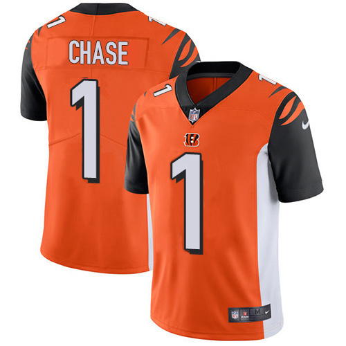 Bengals #1 Ja'Marr Chase Orange Alternate Youth Stitched Vapor Untouchable Limited Jersey