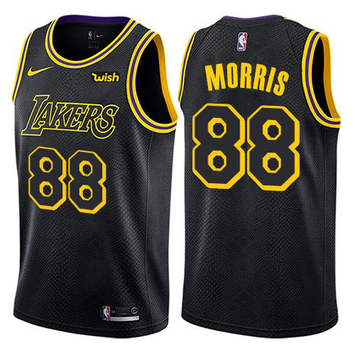 Los Angeles Lakers #88 Markieff Morris Black Swingman City Edition Jersey Mens