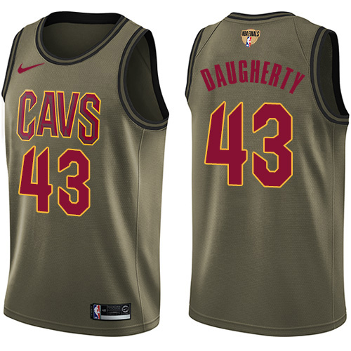 Cleveland Cavaliers #43 Brad Daugherty Green Salute to Service The Finals Patch Swingman Jersey Mens