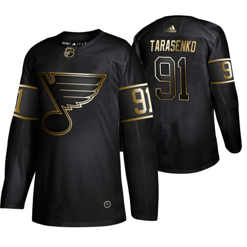 Adidas St. Louis Blues #91 Vladimir Tarasenko Men's 2019 Black Golden Edition Authentic Stitched Jersey Men's