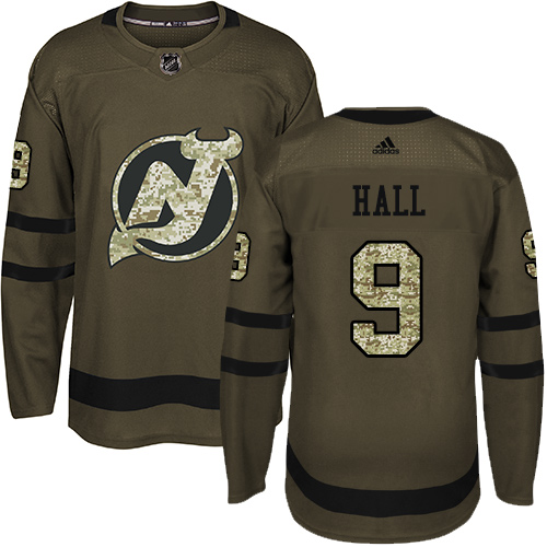 Adidas New Jersey Devils #9 Taylor Hall Green Salute to Service Stitched Youth Jersey Youth