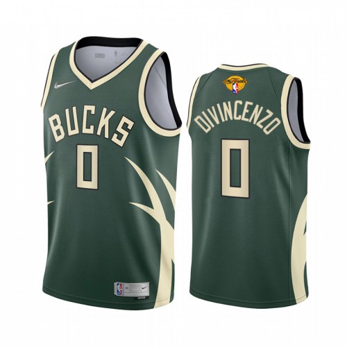 Milwaukee Milwaukee Bucks #0 Donte DiVincenzo Mens 2021 Finals Bound Swingman Earned Edition Jersey Green Youth