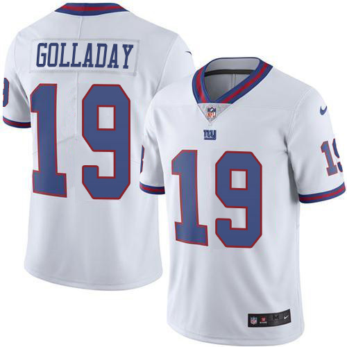 New York Giants #19 Kenny Golladay White Men's Stitched Limited Rush Jersey Men's