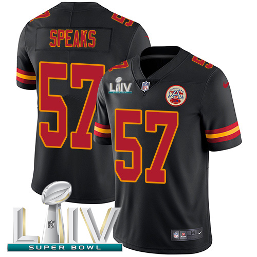 Kansas City Chiefs #57 Breeland Speaks Black Super Bowl LIV 2020 Youth Stitched Limited Rush Jersey Youth