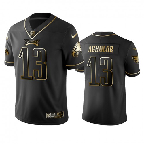 Philadelphia Eagles #13 Nelson Agholor Black Golden Limited Edition Stitched Jersey Men's