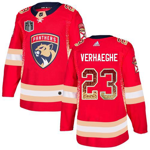 Adidas Panthers #23 Carter Verhaeghe Red 2023 Stanley Cup Final Patch Home Authentic Drift Fashion Stitched Youth Jersey