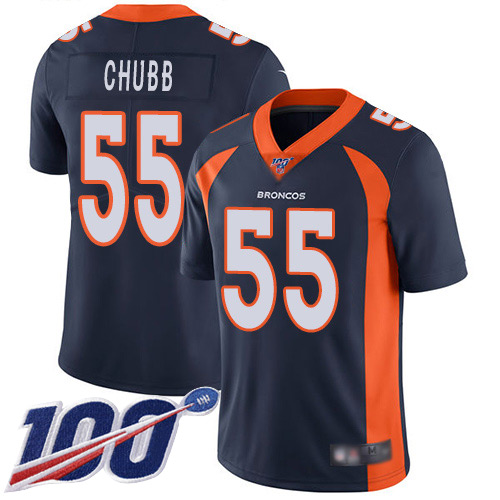 Denver Broncos #55 Bradley Chubb Navy Blue Alternate Men's Stitched 100th Season Vapor Limited Jersey Men's