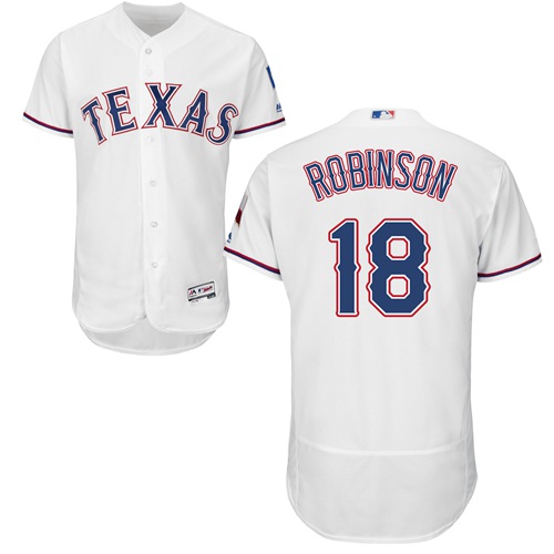 Texas Rangers #18 Drew Robinson White Flexbase Authentic Collection Stitched Jersey Men's