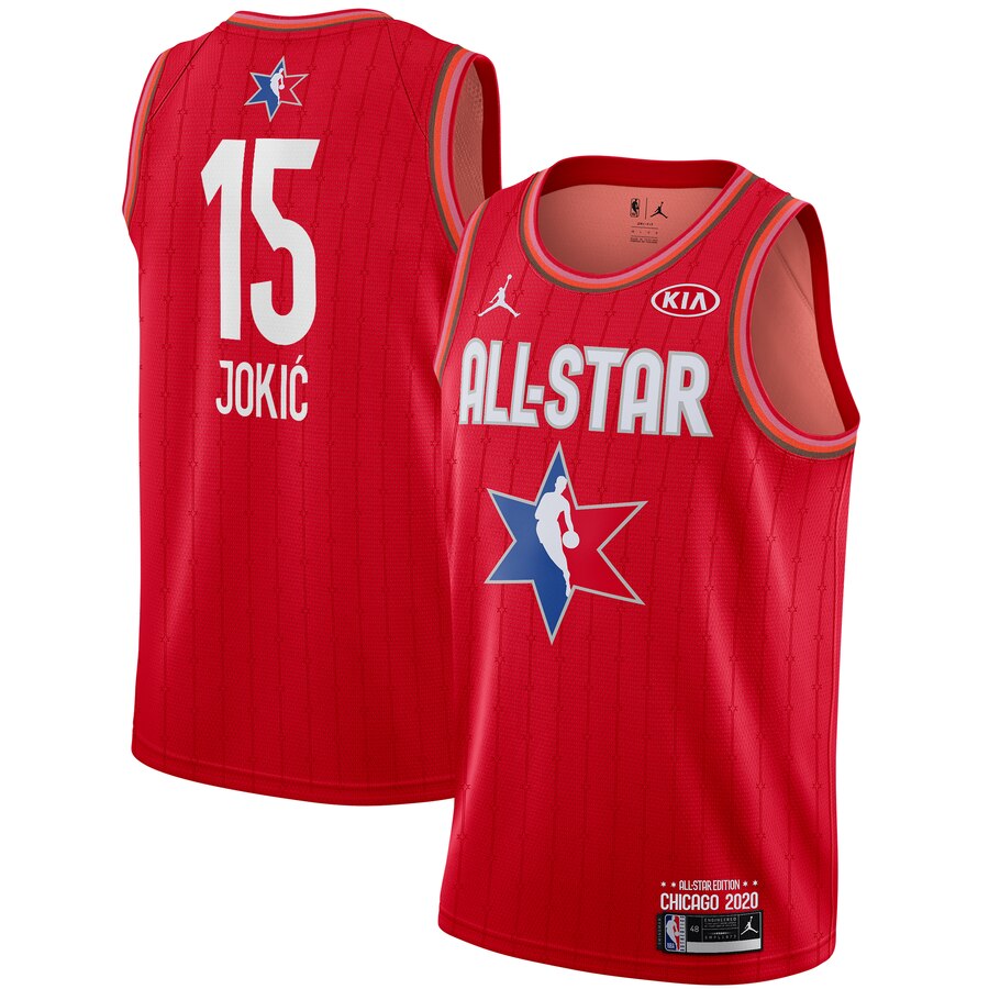 Men's Nikola Jokic Jordan Brand Red 2020 All-Star Game Swingman Finished Jersey