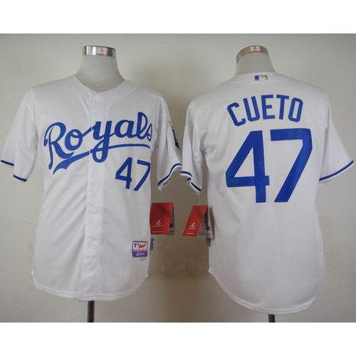 Kansas City Royals #47 Johnny Cueto White Cool Base Stitched Jersey Men's