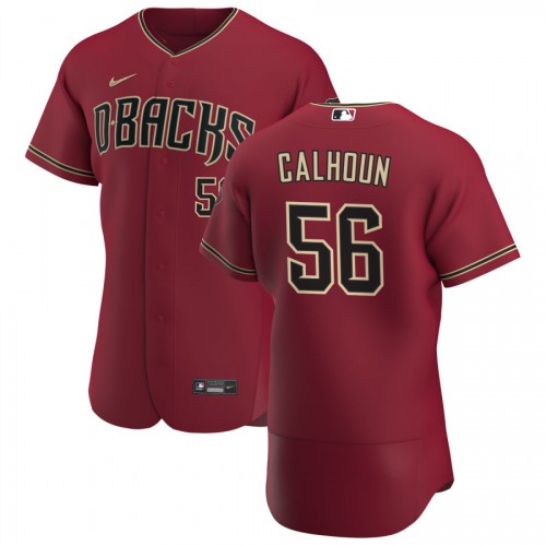 Arizona Arizona Diamondbacks #56 Kole Calhoun Men's Crimson Authentic Alternate Team Jersey Men's