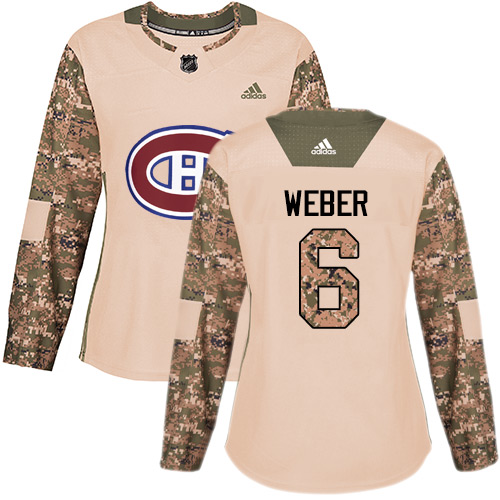 Adidas Montreal Canadiens #6 Shea Weber Camo Authentic 2017 Veterans Day Women's Stitched Jersey Womens