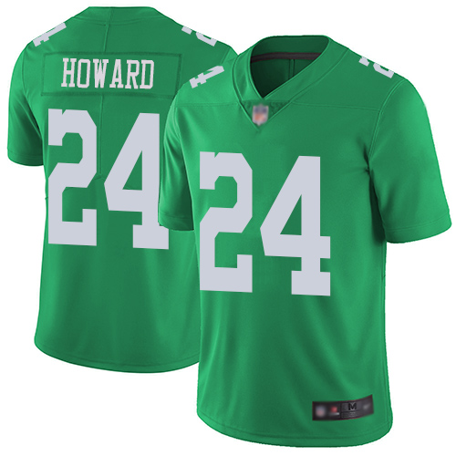 Philadelphia Eagles #24 Jordan Howard Green Youth Stitched Limited Rush Jersey Youth