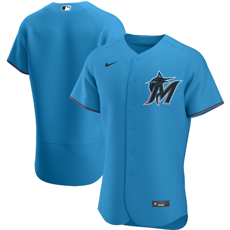 Miami Marlins Men's Blue Alternate 2020 Authentic Team Jersey