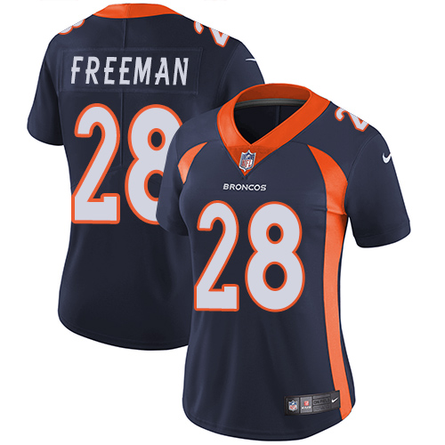 Denver Broncos #28 Royce Freeman Blue Alternate Women's Stitched Vapor Untouchable Limited Jersey Womens
