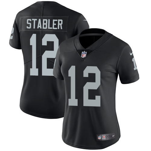 Las Vegas Raiders #12 Kenny Stabler Black Team Color Women's Stitched Vapor Untouchable Limited Jersey Womens