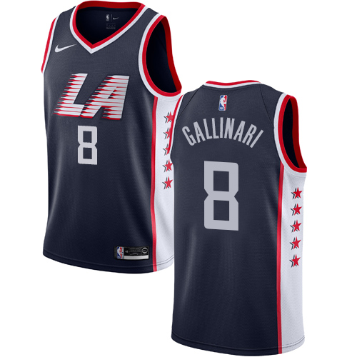 Los Angeles Clippers #8 Danilo Gallinari Navy Swingman City Edition 2018/19 Jersey Mens