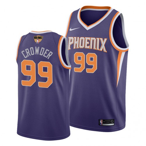 Phoenix Suns #99 Jae Crowder Mens 2021 Finals Bound Swingman Icon Edition Jersey Purple Mens