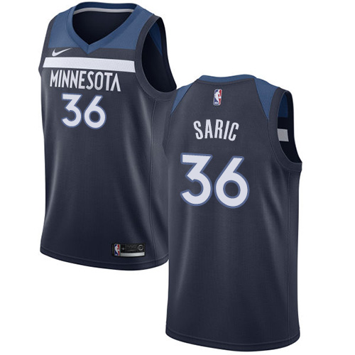 Minnesota Timberwolves #36 Dario Saric Navy Blue Swingman Icon Edition Jersey Mens