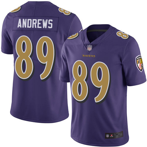 Baltimore Ravens #89 Mark Andrews Purple Youth Stitched Limited Rush Jersey Youth