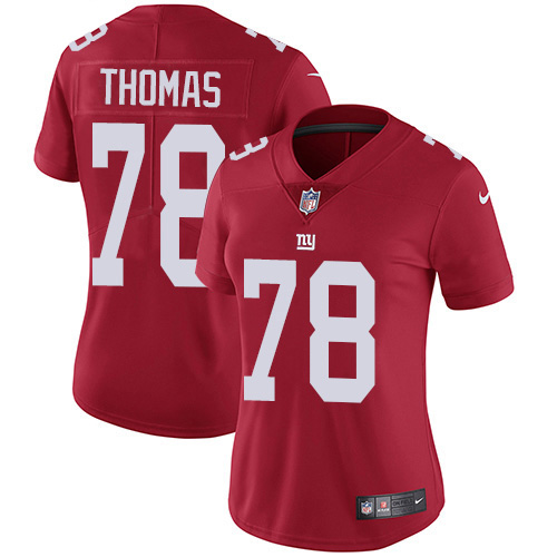 New York Giants #78 Andrew Thomas Red Alternate Women's Stitched Vapor Untouchable Limited Jersey Womens