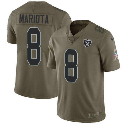 Las Vegas Raiders #8 Marcus Mariota Olive Men's Stitched Limited 2017 Salute To Service Jersey Men's