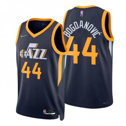 Utah Jazz #44 Bojan Bogdanovic Navy Mens 2021-22 75th Anniversary Diamond Swingman Jersey - Icon Edition Mens
