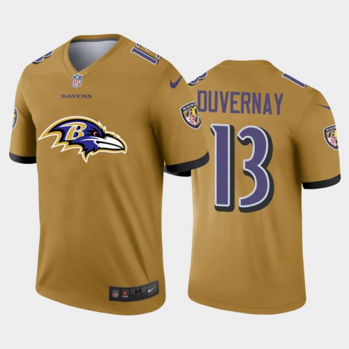 Baltimore Baltimore Ravens #13 Devin Duvernay Gold Men's Big Team Logo Vapor Limited Jersey Men's