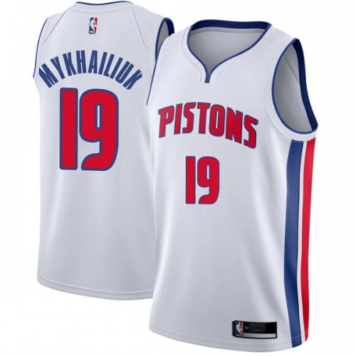 Detroit Pistons #19 Sviatoslav Mykhailiuk White Youth Swingman Association Edition Jersey Youth