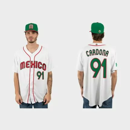 Jose Cardona Mexico Baseball 2023 World Baseball Classic Jersey – White