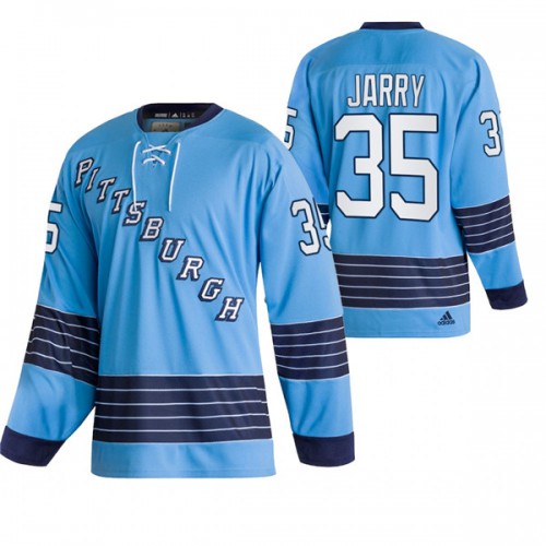 Pittsburgh Pittsburgh Penguins #35 Tristan Jarry Adidas Men's Light Blue Team Classics Authentic Jersey Men's